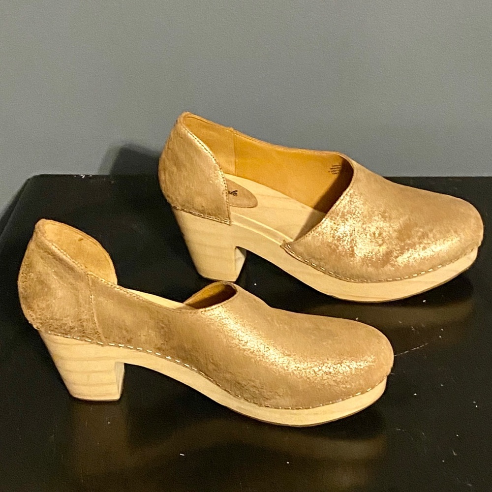 Free People Metallic Clogs